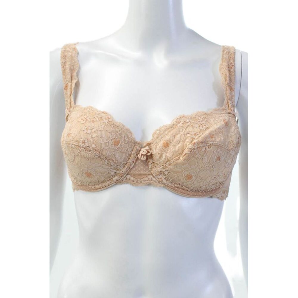 Fayreform Womens Floral Lace Underwired Adjustable Bra Pink Size 32D